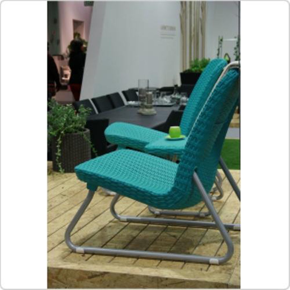 Keter loungeset Rio stoel, bijzettafel wickers Turquoise | bol.com