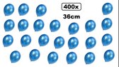 400x Super kwaliteit ballonnen metallic blauw 36cm