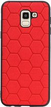 Hexagon Hard Case voor Samsung Galaxy J6 Rood