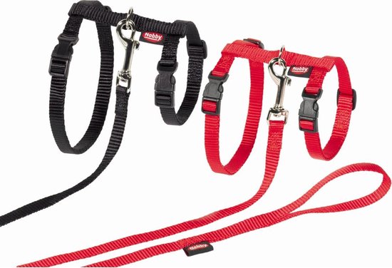 Nobby tuig met lijn groot klik sluiting rood 34-57 x 1,3 + 60-120 cm - 1 st
