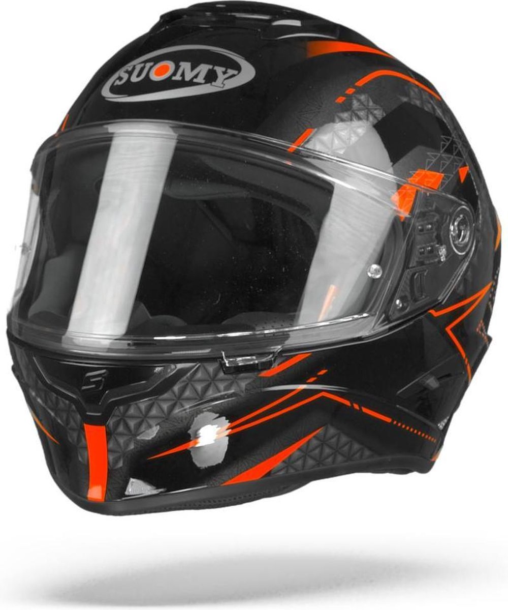 Suomy Stellar Shade Zwart Rood Integraalhelm - Motorhelm - Maat S