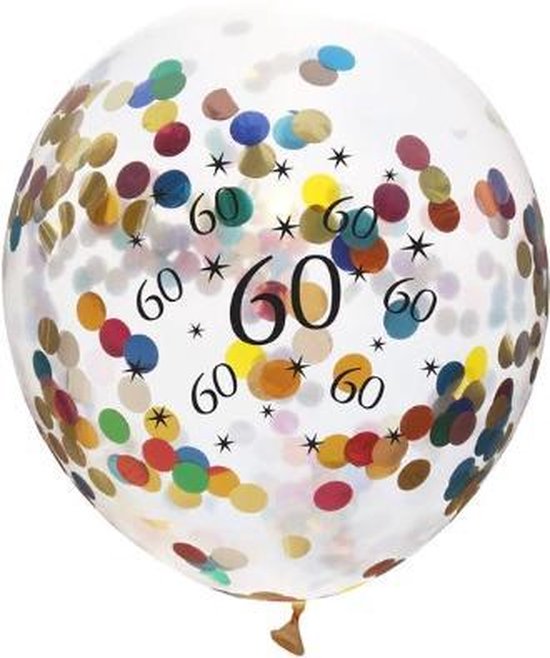 Winkelcentrum gewelddadig Philadelphia Confetti Ballonnen 60 jaar | bol.com