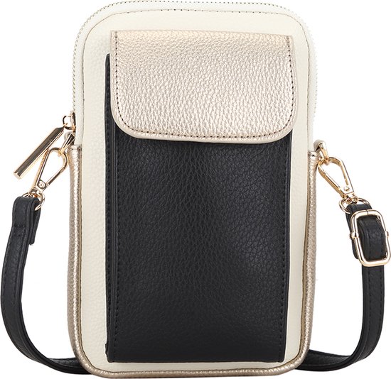 Giuliano Metallic Phone Bag Rose - beige/noir/or