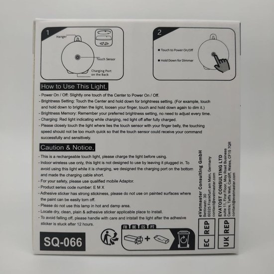 Oplaadbare Stick-on Touch Nachtlamp voor Kinderen en Borstvoeding, Dimbare LED Kinderkamerverlichting van Merkloos — afbeelding 5