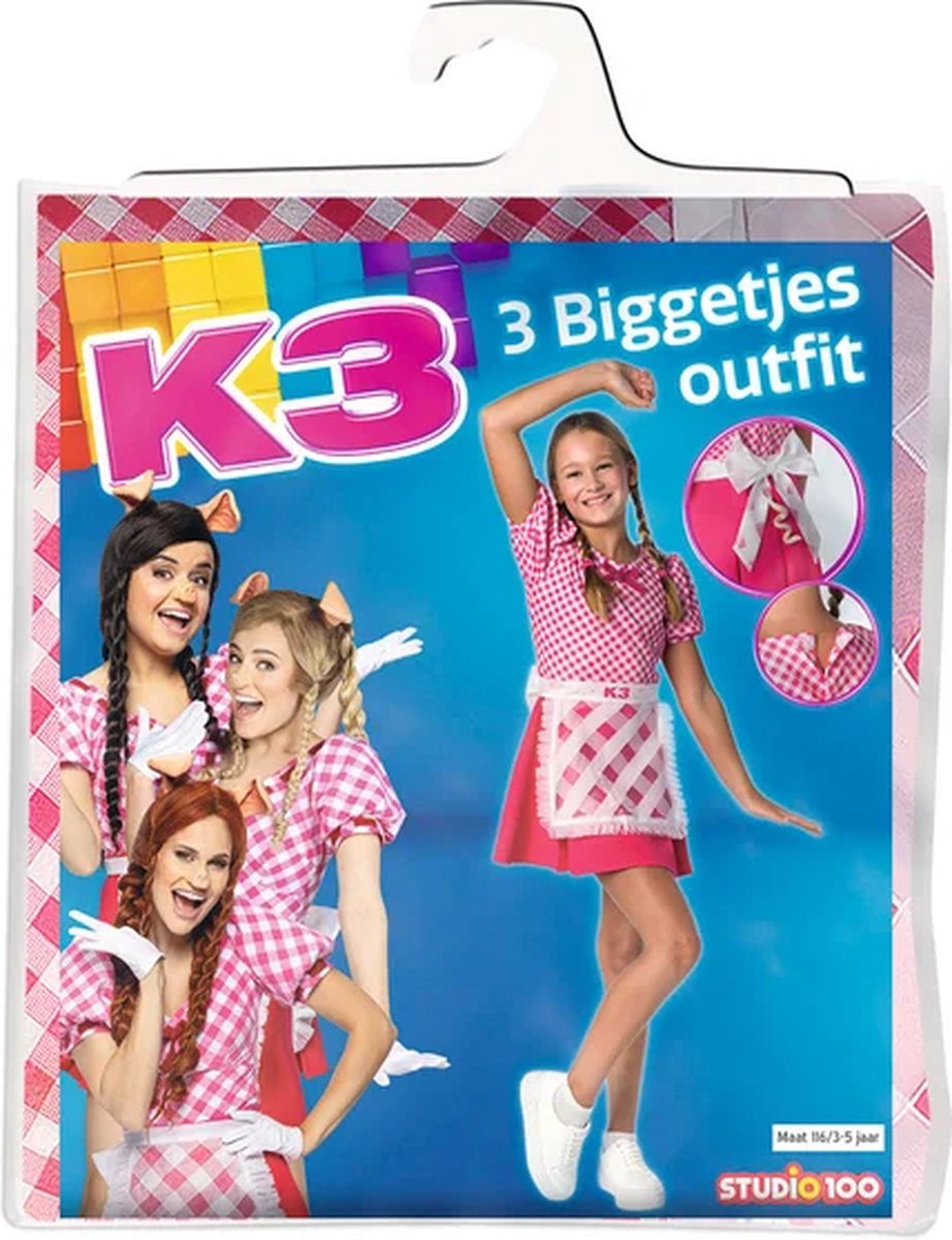 K3 verkleedkleding - Verkleedjurk De 3 Biggetjes - 3/5 jaar — afbeelding 13