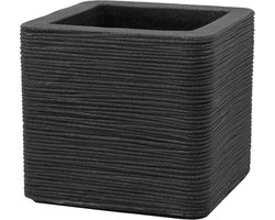 Plantenpot - 40 x 40 x 34 cm - Kunststof - Antraciet - Grote plantenpot