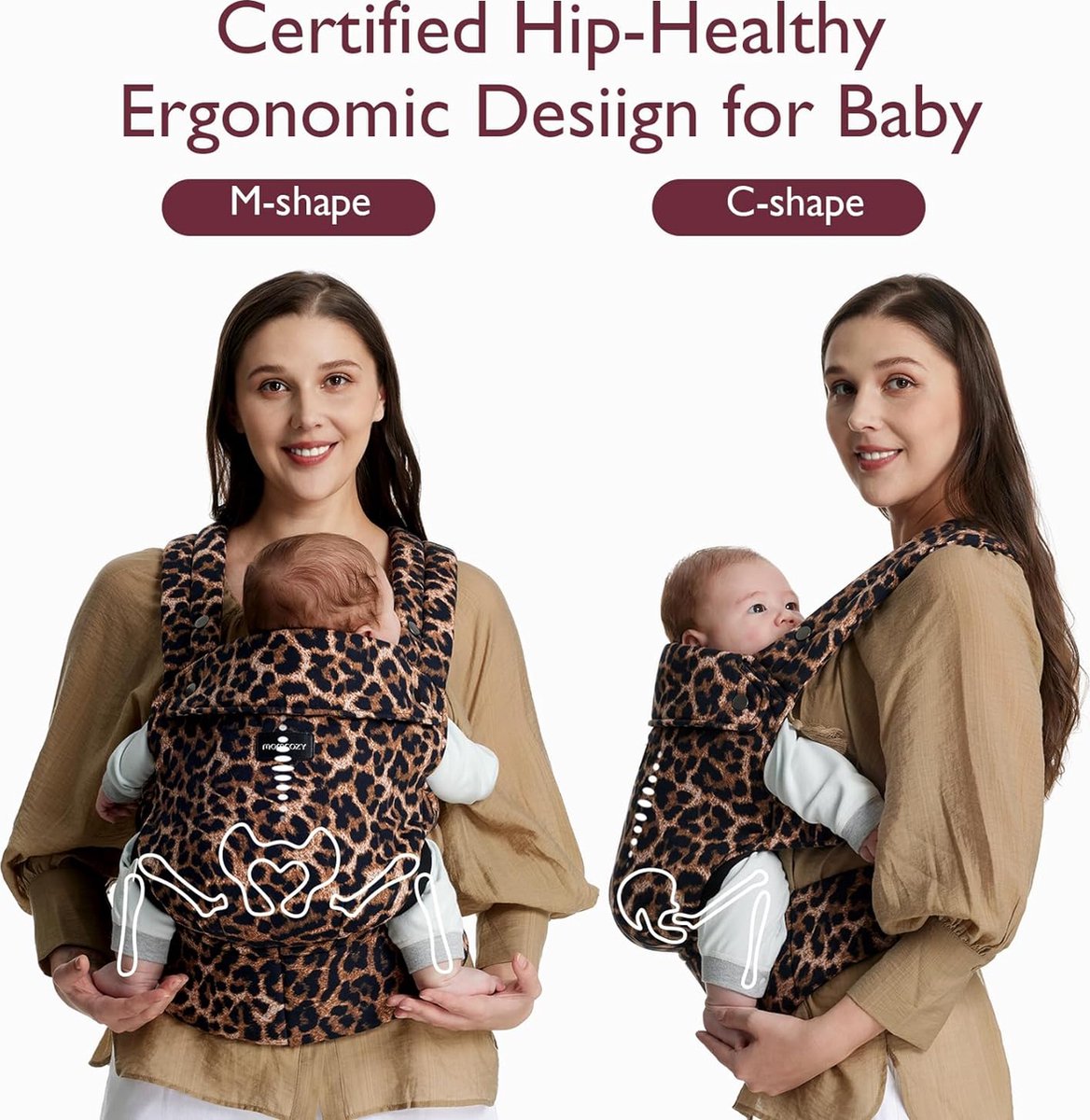 Babydrager voor pasgeborenen, 0-24 maanden, babydrager, babydrager, meerdere greepposities, met inklapbare nekbescherming en ontwerp voor decompressie in de lenden- en buikstreek voor pasgeborenen Babydrager voor pasgeborenen, 0-24 maanden, babydrager, babydrager, meerdere greepposities, met inklapbare nekbescherming en ontwerp voor decompressie in de lenden- en buikstreek voor pasgeborenen