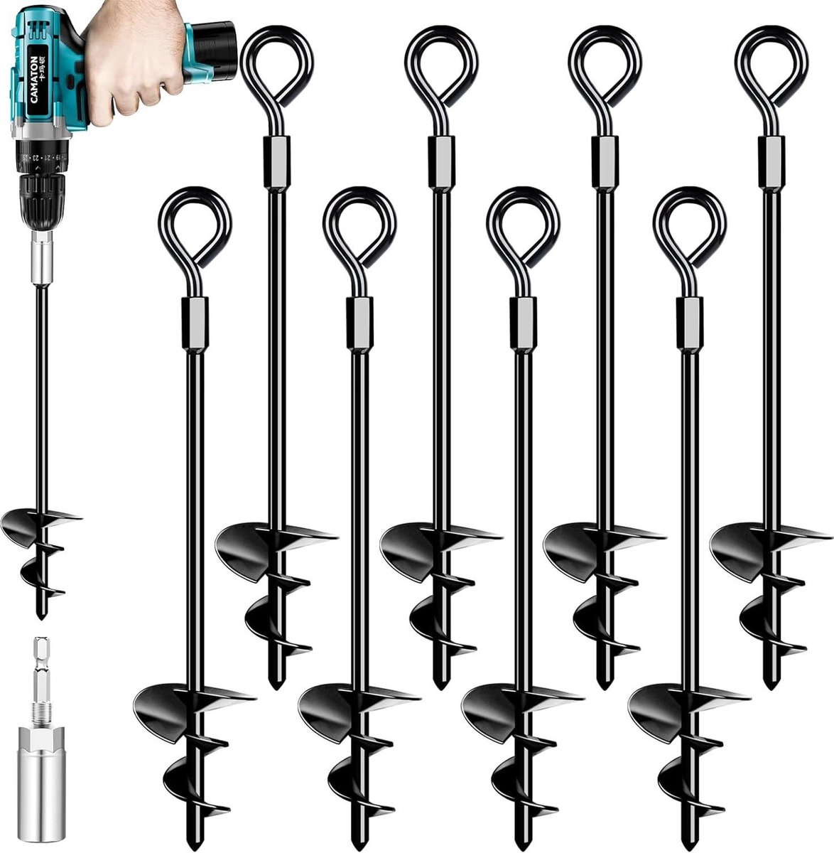 Set van 8 grondankers voor trampoline tenten schommels luifels metalen trampoline anchor kit sterke wind stevige verankering