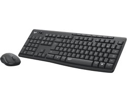 Wireless Keyboard & Mouse Combo met SilentTouch-technologie - Geavanceerde optische tracking - 90% minder geluid - QWERTY US International - Zwart