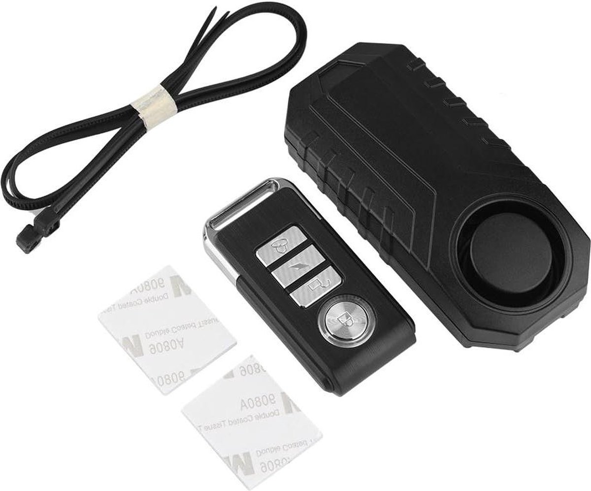 Afstandsbediening Alarm Bike Lock - Verstelbaar 7 Level - 113dB - 6 Kind Geluid - Motorfiets Voertuig Elektrische Auto Veiligheid Lock - Inbreker Siren - 10-50M Afstandsbediening - Sos help - Waterdicht - Installatie