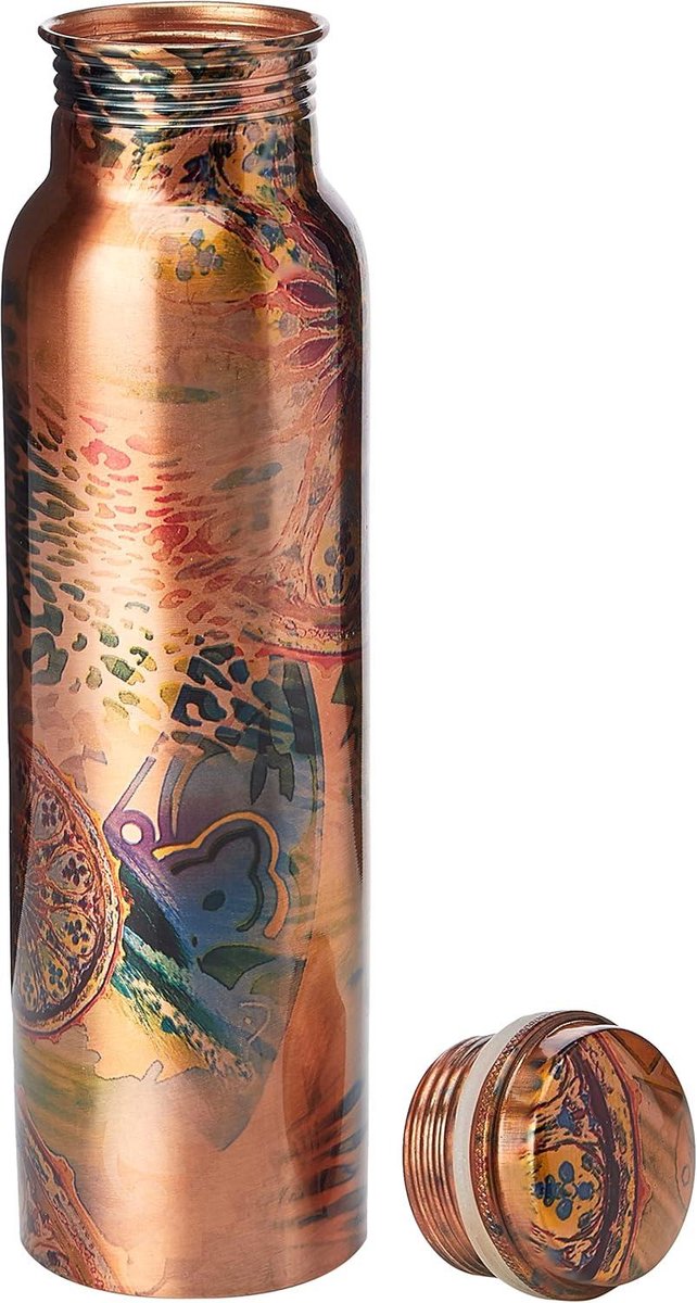 Multicolor Waterfles voor Ayurvedische Gezondheidsvoordelen - Joint Free & Lekvrij - 900ml