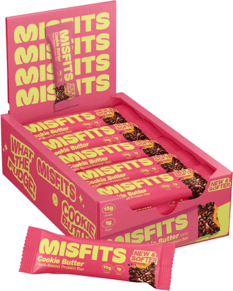 Misfits | Vegan Protein Bar | Cookie Butter | 12 Stuks | 12 x 50 gram