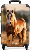 NoBoringSuitcases.com® - Grande valise Cheval brun dans un pré - Bagage - Valise de voyage - Valise chariot - Valises 67cm