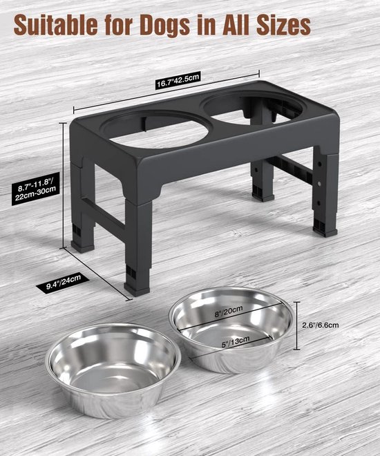 Caldex Eenvoudige voederbakstandaard met voerbak 370 mm / 4000 ml