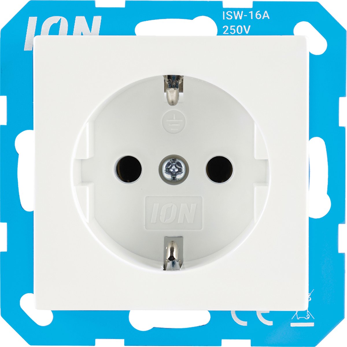 ION industries stopcontact met randaarde - V1/J1 alpin wit glanzend (10.100.011) - wandcontactdoos