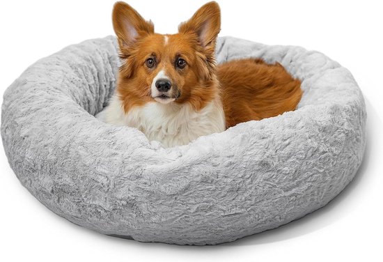 The Original Calming Donut Cat and Dog Bed in Lux Fur Gray Medium 30×30″ – Best Friends by Sheri dog bed pouch