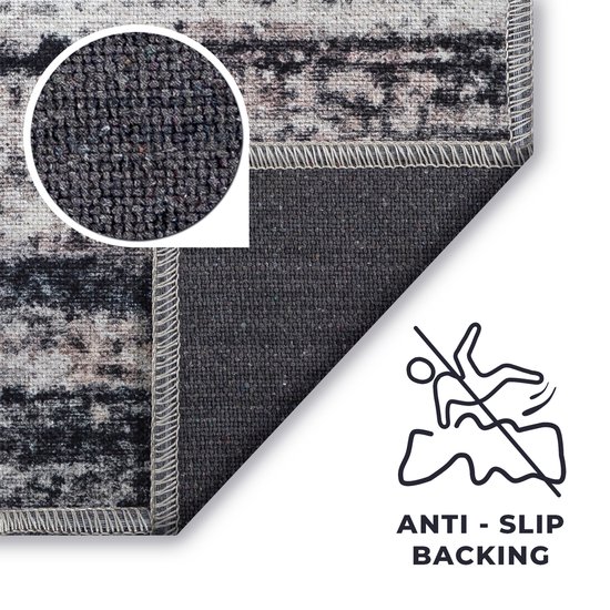 Tapis Tapiso Ritz Tapis Grijs Katoen Antidérapant Lignes de Salon Taille - 300x400