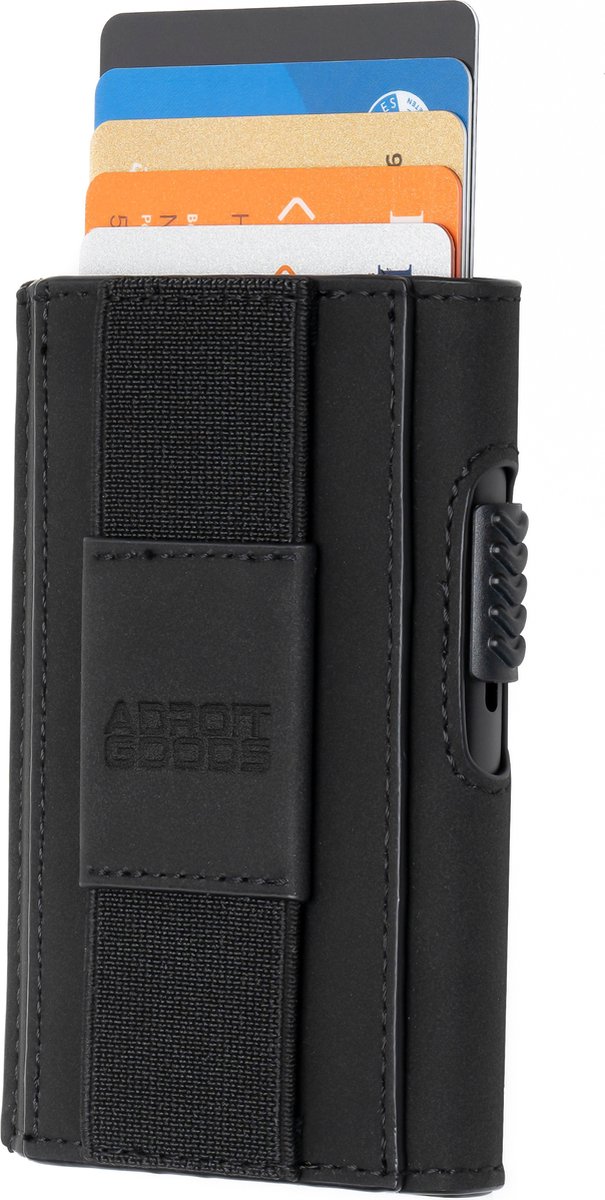 AdroitGoods Pasjeshouder 7 Pasjes Portemonnee - Creditcardhouder Met RFID Technologie - Suède-Leder - Zwart