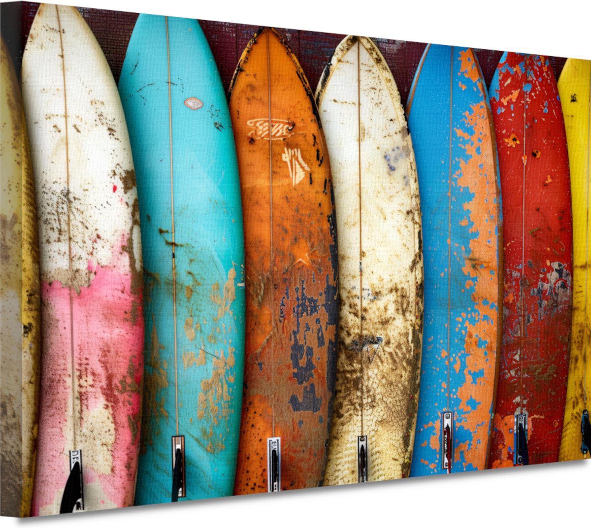 Surfboards schilderij - Sport schilderijen - Muurdecoratie Muur - Schilderijen op canvas industrieel - Canvas schilderij - Wanddecoratie woonkamer canvas 120x80 cm