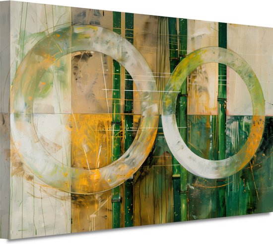 Portrait de cercles - Tableau formes - Décoration murale murale Lignes - Tableaux classiques - Peintures sur toile - Toile Décoration murale 150x100 cm