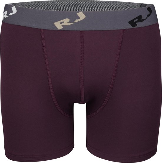 RJ Bodywear Pure Color boxershort (1-pack) - heren boxer lang - microfiber - aubergine - Maat: