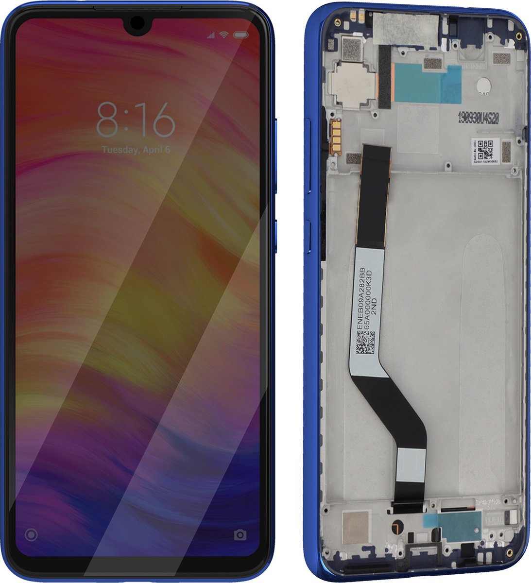 Xiaomi, Scherm + Kader voor Xiaomi Redmi Note 7 Neptune Origineel Service Pack, Blauw