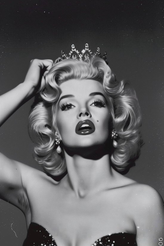 Marilyn Monroe Poster - Iconisch - Filmster - Zwart Wit - Hollywood - Superster - posters - formaat 50x70cm - Wanddecoratie - S3503YR