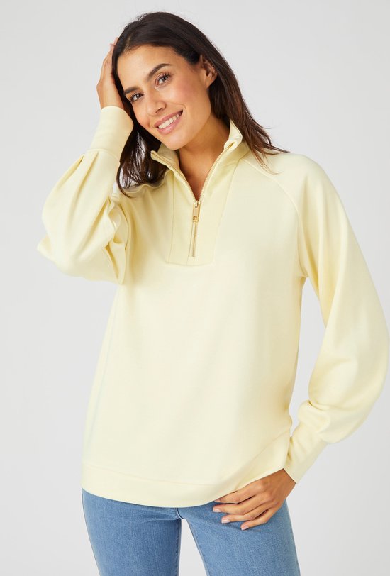 Damart - Pull polaire Col Troyer avec fermeture éclair - Femme - Jaune - M