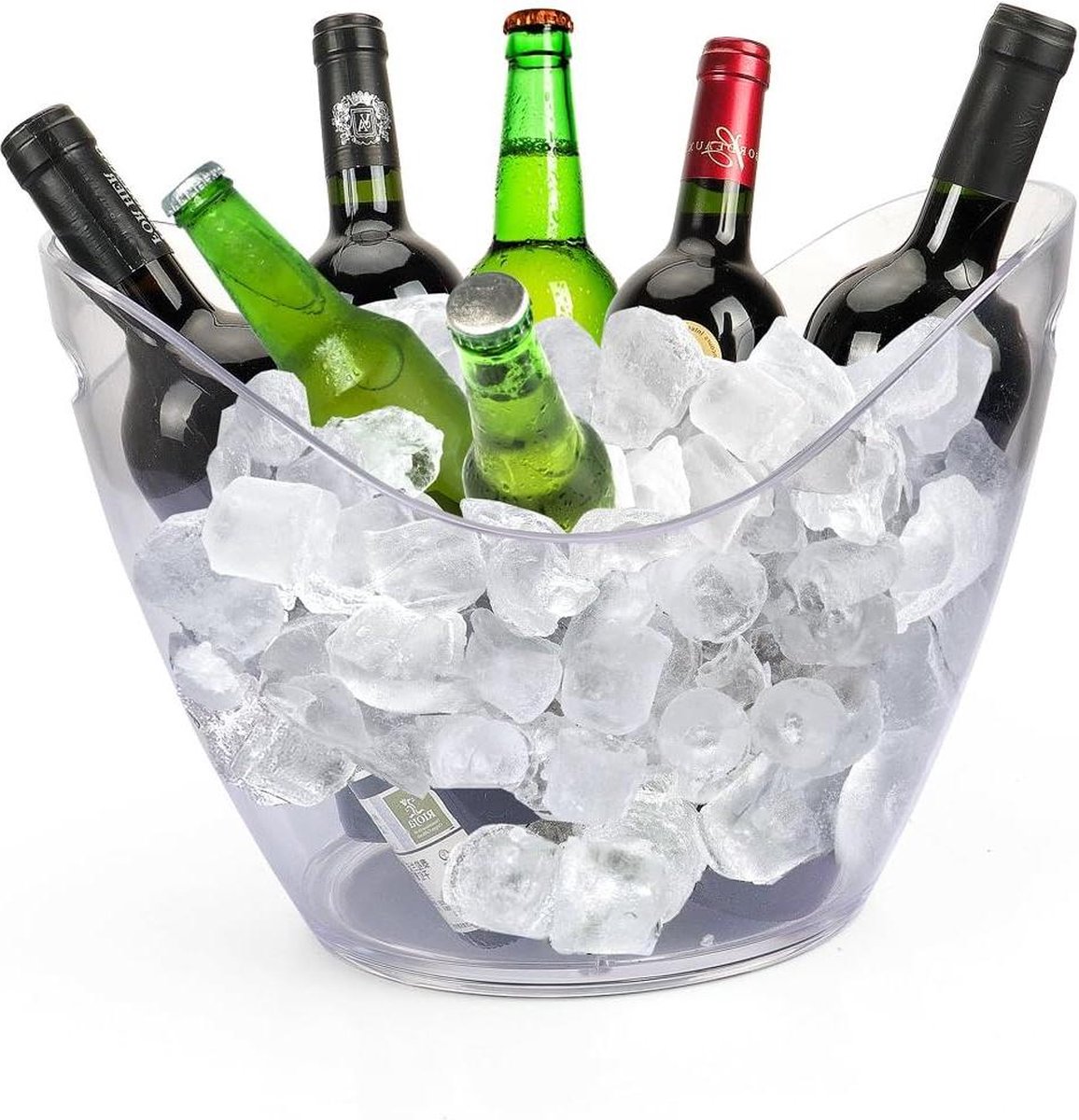 Seau à Glace Inoxydable Pour Champagne, Vin, Bière – Rafraîchisseur Bouteilles Élégant 24 Cm – Idéal Fêtes Et Réceptions (Acier Brossé Silver Matt)