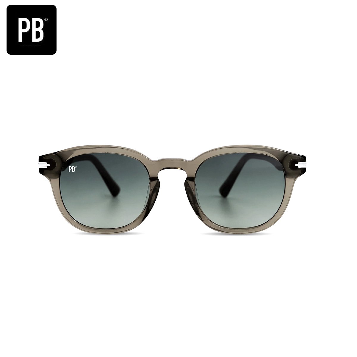PB Sunglasses Aspen Acetate Bottle Green - Zonnebril heren en dames - Gepolariseerd - Acetaat frame - Groene lenzen - Ronde zonnebril