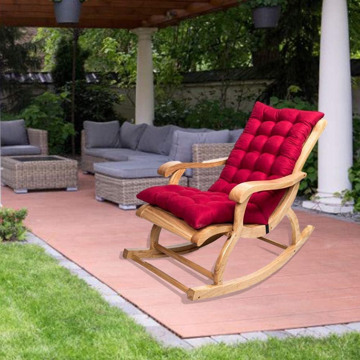 Tielag Bankkussen Zitkussen Bank Bankopvulling Zitopvulling 120×55×5cm Stoelkussen Bankopvulling Schommel met afneembare hoes voor vensterbank Outdoor tuinmeubel Terras Binnen Lichtgrijs