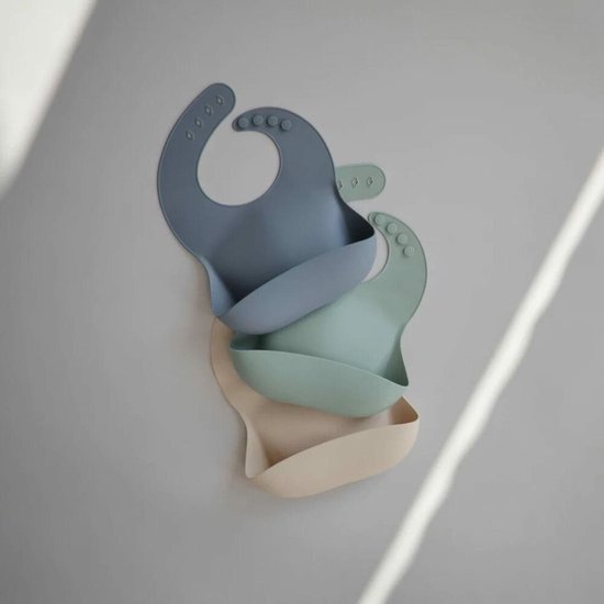 Mushie Siliconen Baby Slabbetje met Opvangbakje - Shifting Sand - BPA ftalaatvrij| afwasbaar van Mushie — afbeelding 3