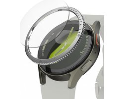 Ringke Bezel Styling + Tempered Glass Geschikt voor Samsung Galaxy Watch 7 44MM - RVS Watch Cover + Screen Protector - Zilver 44-03