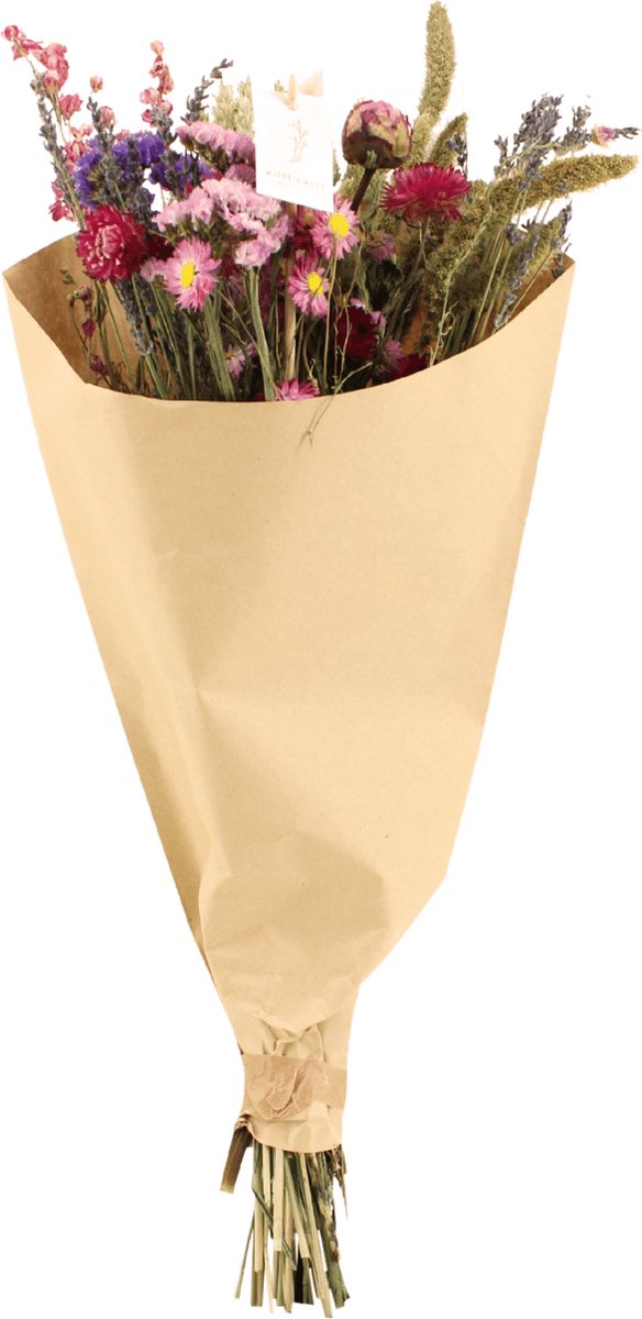 Droogbloemen Field Bouquet Pink - KH Bloembollen - Super leuk voor in huis en geen onderhoud nodig! En een leuk cadeau voor mannen en vrouwen!