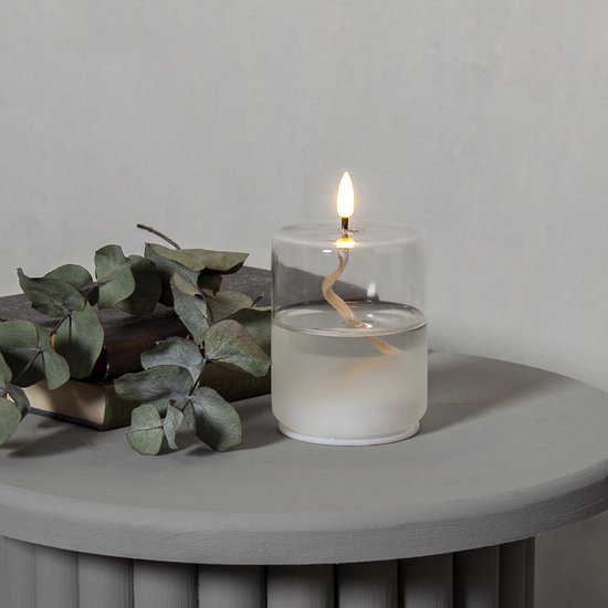 Star Trading Flame Float, glas, transparante was, olielamp ontwerp, warm wit, LED, timer, 13 cm van Star Trading — afbeelding 5