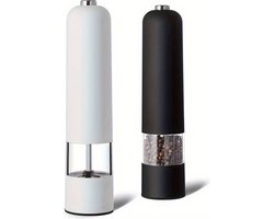 K&R Ventures Elektrische peper- en zoutmolenset - Zwart/wit