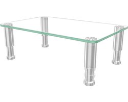 Helder Gehard Glas Monitor Riser - Hoogte Verstelbare Desktop Stand - Flat Screen LCD LED TV Laptop - Xbox One HD01T-002P