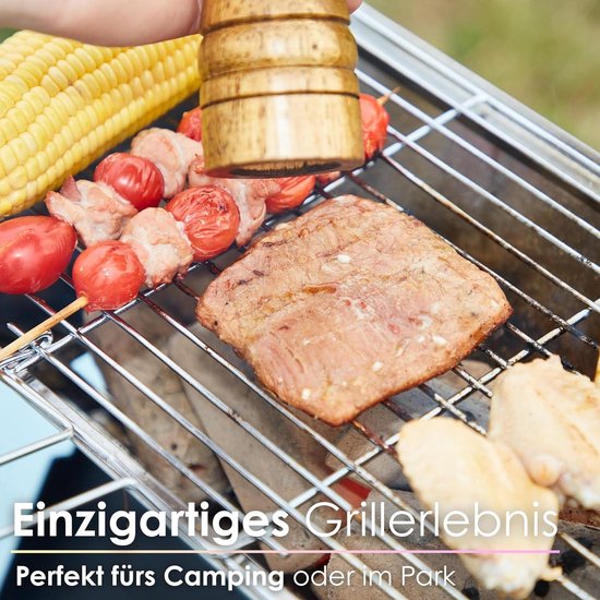 Opvouwbare houtskoolgrill voor camping - Klapgrill met hittebestendig frame, grote ventilatiesleuven, en laag gewicht van Merkloos — afbeelding 4