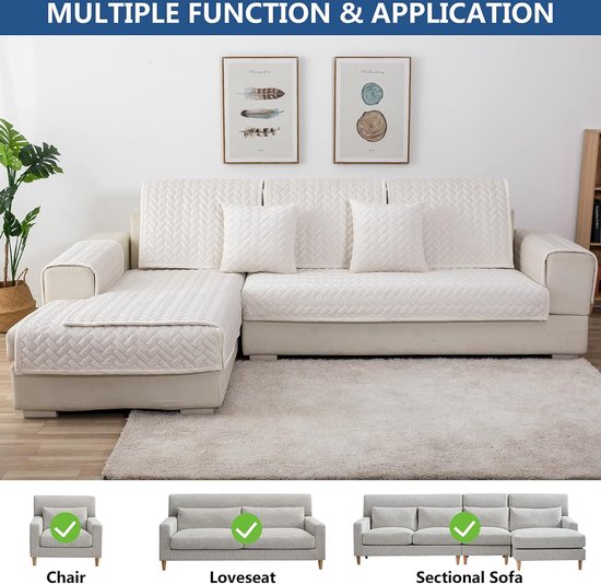 LINGKY Sofahoes Rechthoekig Grijs 90 X 160 Cm - Antislip Bankhoes Voor Sectionele Bank En Chaise Longue