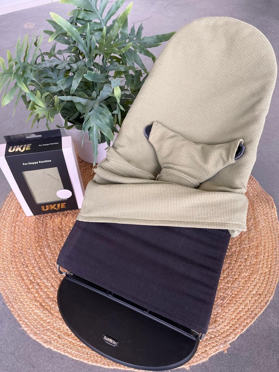 Ukje Hoes Overtrek Wipstoelhoes - Gaat OVER de bekleding van je BabyBjörn wipstoel heen - Met praktische waterdichte binnenvoering - Veilige Oeko-Tex getest - Perfecte Pasvorm - Wasbaar op 30°C - Groen Wafelstof – foto 3