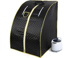 1000W, mobiele sauna,stoom sauna,draagbare sauna, 60℃（Maximaal）, Met afstandsbediening, Bevorder de bloedcirculatie (zwart)