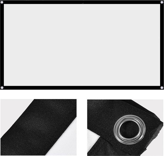 TOPVISION Projector Screen, 120 inches 16:9 HD 4K Foldable Anti-Crease Portable Projector Screen for Home Theater Indoor Outdoor Movie Screen with Peel and Hooks