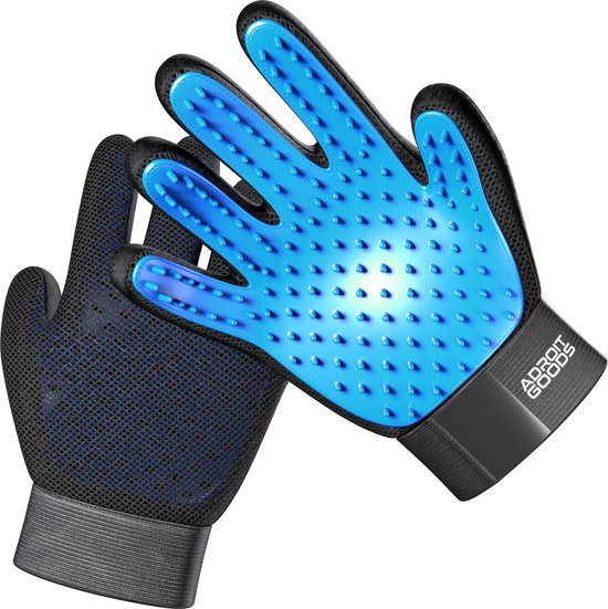 AdroitGoods Huisdierhaar Verwijderaar Handschoen - Voor Katten en Honden - Blauw