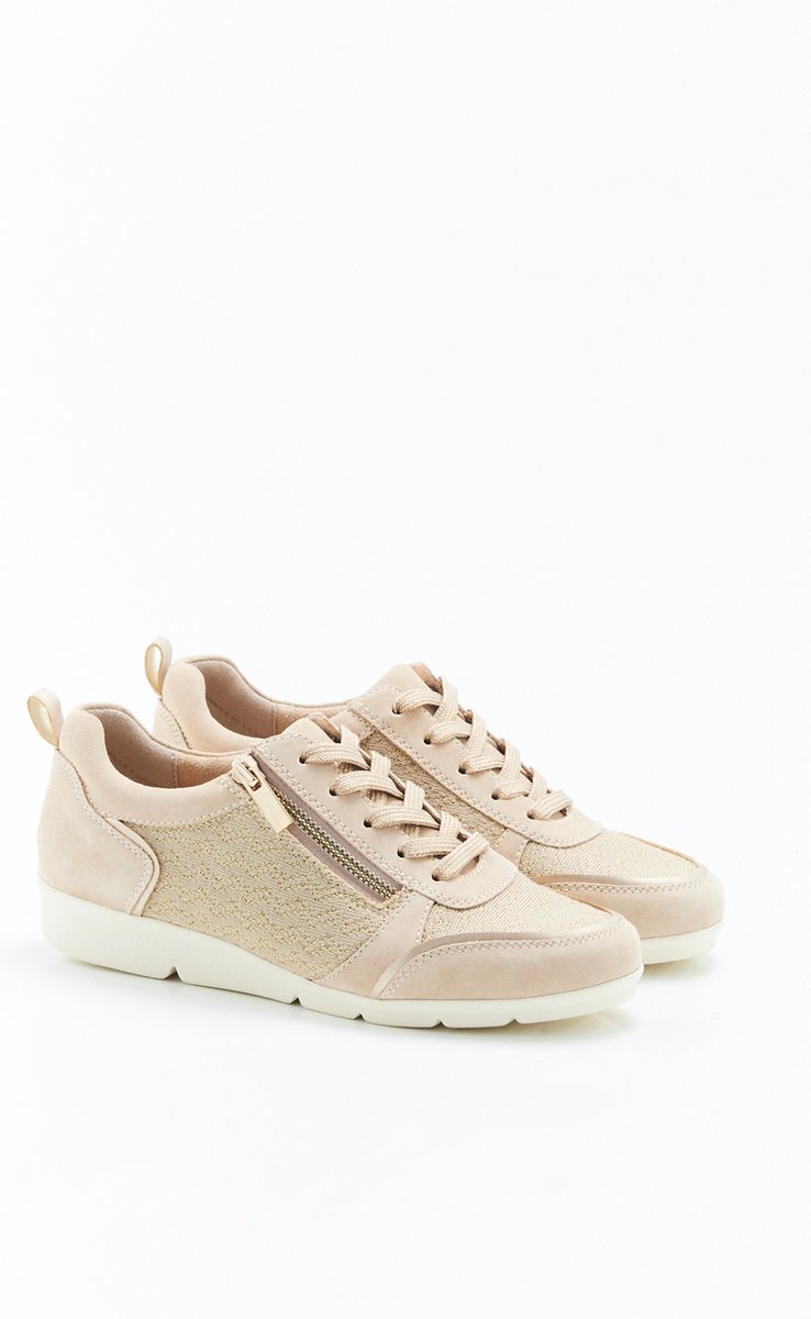 Damart Sneaker met glanzende afwerking Climatyl Dames Beige