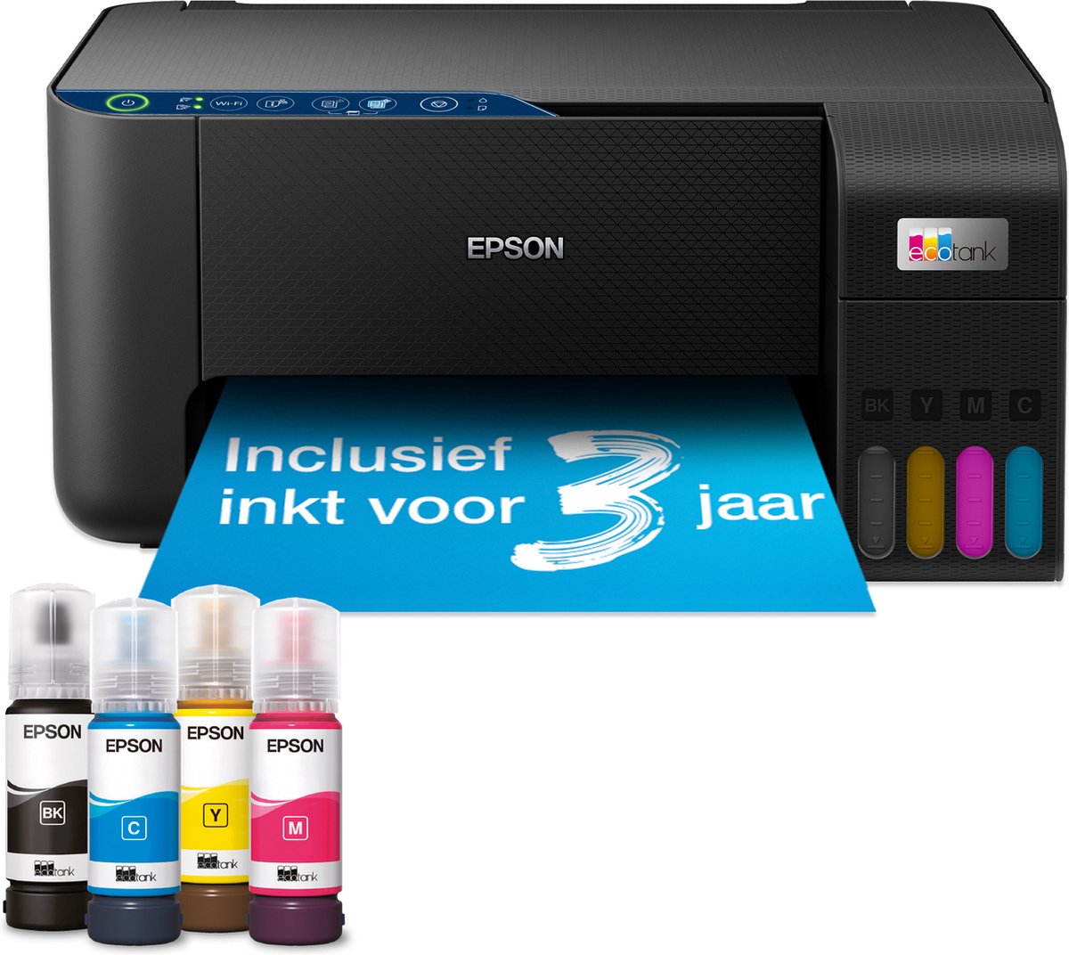 Epson EcoTank ET-2861 A4 multifunctionele Wi-Fi-printer met inkttank all-in-one printer Scannen, Kopiëren, Wi-Fi, inclusief tot 3 jaar inkt