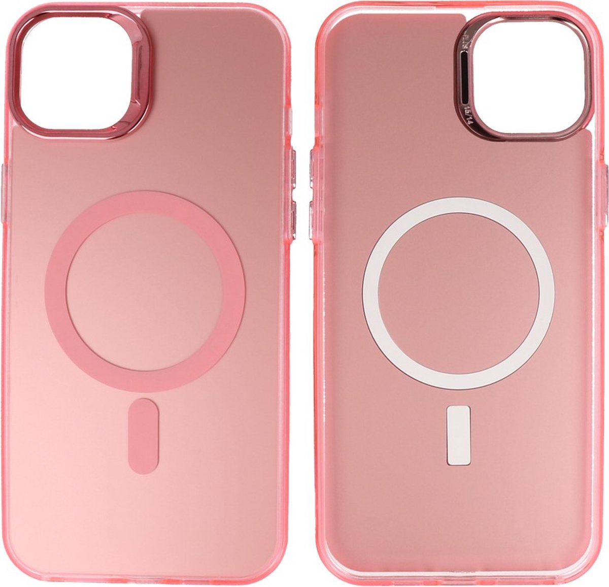 Magsafe Hoesje Geschikt voor iPhone 15 Plus - Magnetisch Smartphone Hoesje - Roze