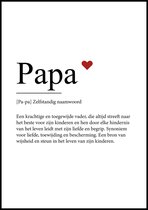 Vaderdag cadeau – Poster - Vaderdag – Papa cadeau – Cadeau voor hem – Papa – Cadeau – Papa poster - Papa definitie – Wanddecoratie - A4 formaat - Fotofabriek