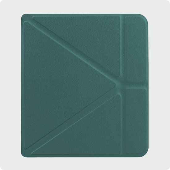 Hoes Geschikt voor Kobo Libra Colour Hoesje Bookcase Cover Hoes Trifold - Hoesje Geschikt voor Kobo Libra Colour Hoes Cover Case - Donkergroen van EZstick — afbeelding 5