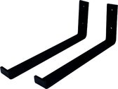 GoudmetHout Industriële Plankdragers L-vorm UP 35 cm - Staal - Mat Zwart - 4 cm x 35 cm x 15 cm - Plankendrager