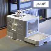 Multis Kattentoilet - Opvouwbare Kattenbak met Deksel - Siliconen Shampoo- Borstel - Kattenspeelgoed - Grote Capaciteit - Gemakkelijk te Reinigen